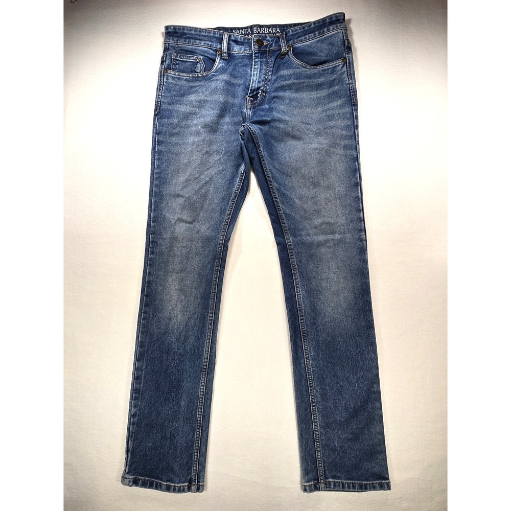 Santa Barbara Polo & Racquet Club Slim Fit Jeans Mens 34 Blue Medium Wash Denim
